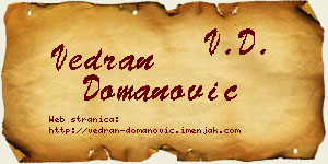 Vedran Domanović vizit kartica